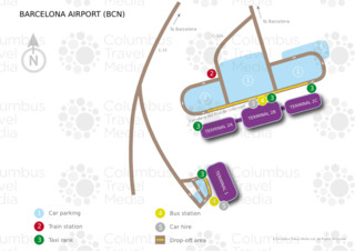 Karte, plan und terminalplan von Barcelona El Prat Flughafen (BCN)